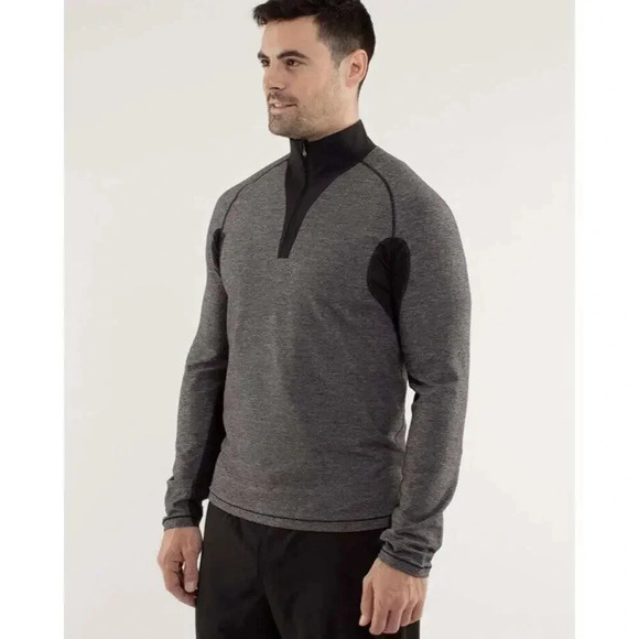 Lululemon Blaze 1/2 Zip Pullover Heather Gray Mens L Large Athletic Shirt Jacket - Picture 3 of 14
